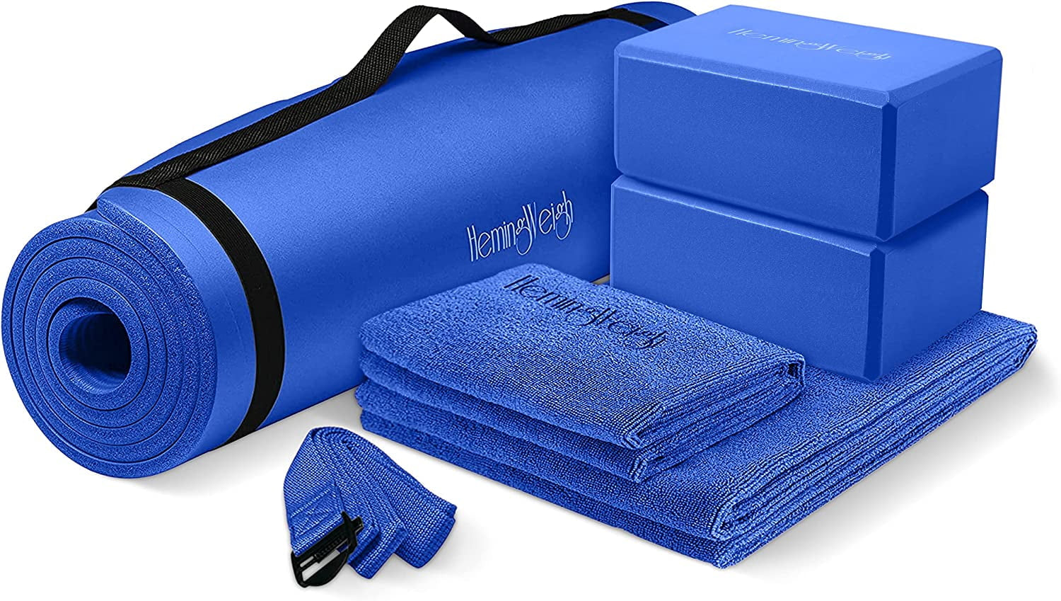 Yoga Mat Set, 0.5 Inch Thick, Non Slip, Beginner Friendly