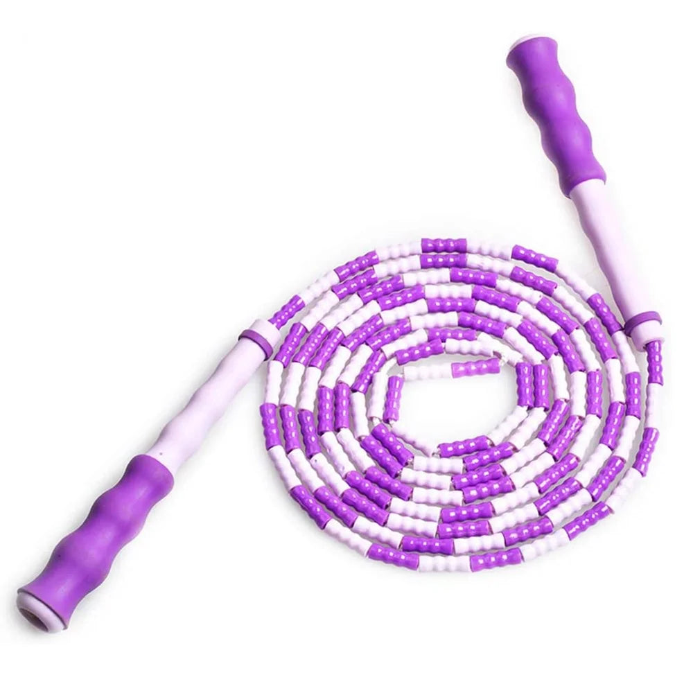 Long Jump Rope, Jump Rope, Soft Beaded Skipping Rope for Kids Adults, Plastic Segmented Jump Rope，Purple，Hard Beads,Purple,Hard Beads,F37467