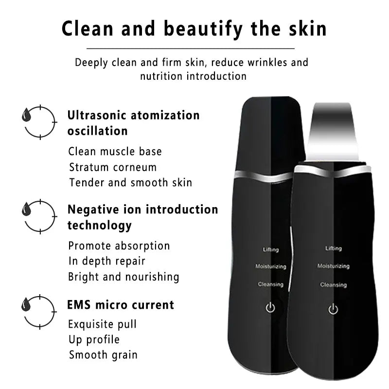 Ultrasonic Face Cleaning Skin Scrubber Facial Skin Peeling Blackhead Removal Pore Cleaner Face Scrubber Removedor De Espinillas