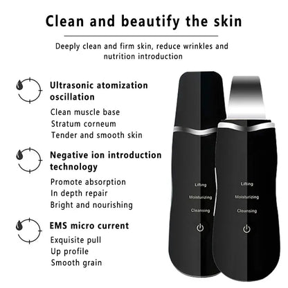 Ultrasonic Face Cleaning Skin Scrubber Facial Skin Peeling Blackhead Removal Pore Cleaner Face Scrubber Removedor De Espinillas