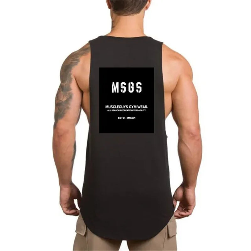 Brand Gym Clothing Mens Fitness Singlet Cotton Bodybuilding Stringer Tank Top Men Sleeveless Shirt Muscle Guys Vest Male