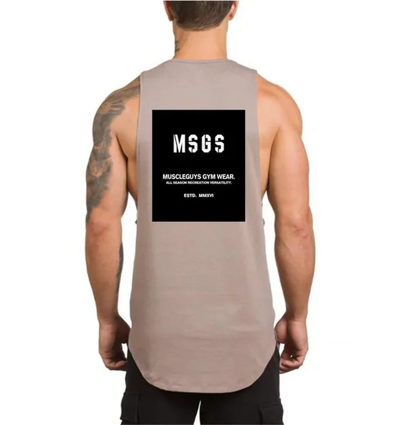 Brand Gym Clothing Mens Fitness Singlet Cotton Bodybuilding Stringer Tank Top Men Sleeveless Shirt Muscle Guys Vest Male