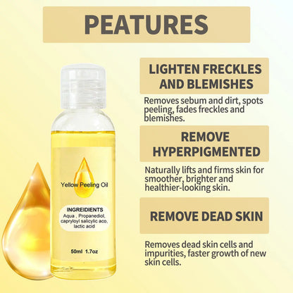 Brightening Peeling Oil Deep Cleansing Exfoliating Dead Skin Fading Spots Brightening Skin Oil Dark Skin Peeling Oil Powerful Exfoliating Oil 50Ml