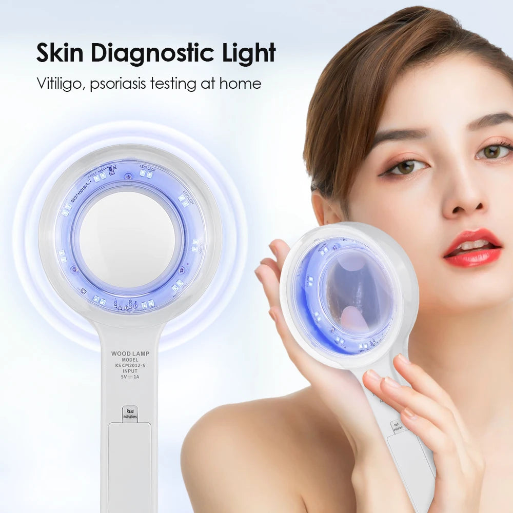 Woods Lamp Skin Analyzer for Skin UV Magnifying for Beauty Facial Testing Wood Lamp Light Skin Analysis Detection Skin Care