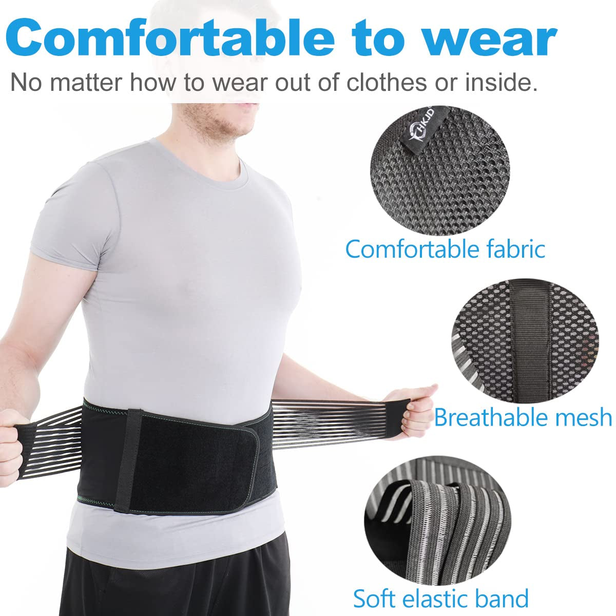 Back Brace for Lower Back Pain Relief, Breathable Back Support for Women and Men, Adjustable Back Stabilizer Compression Lumbar Support Belt for Herniated Disc, Sciatica, Scoliosis