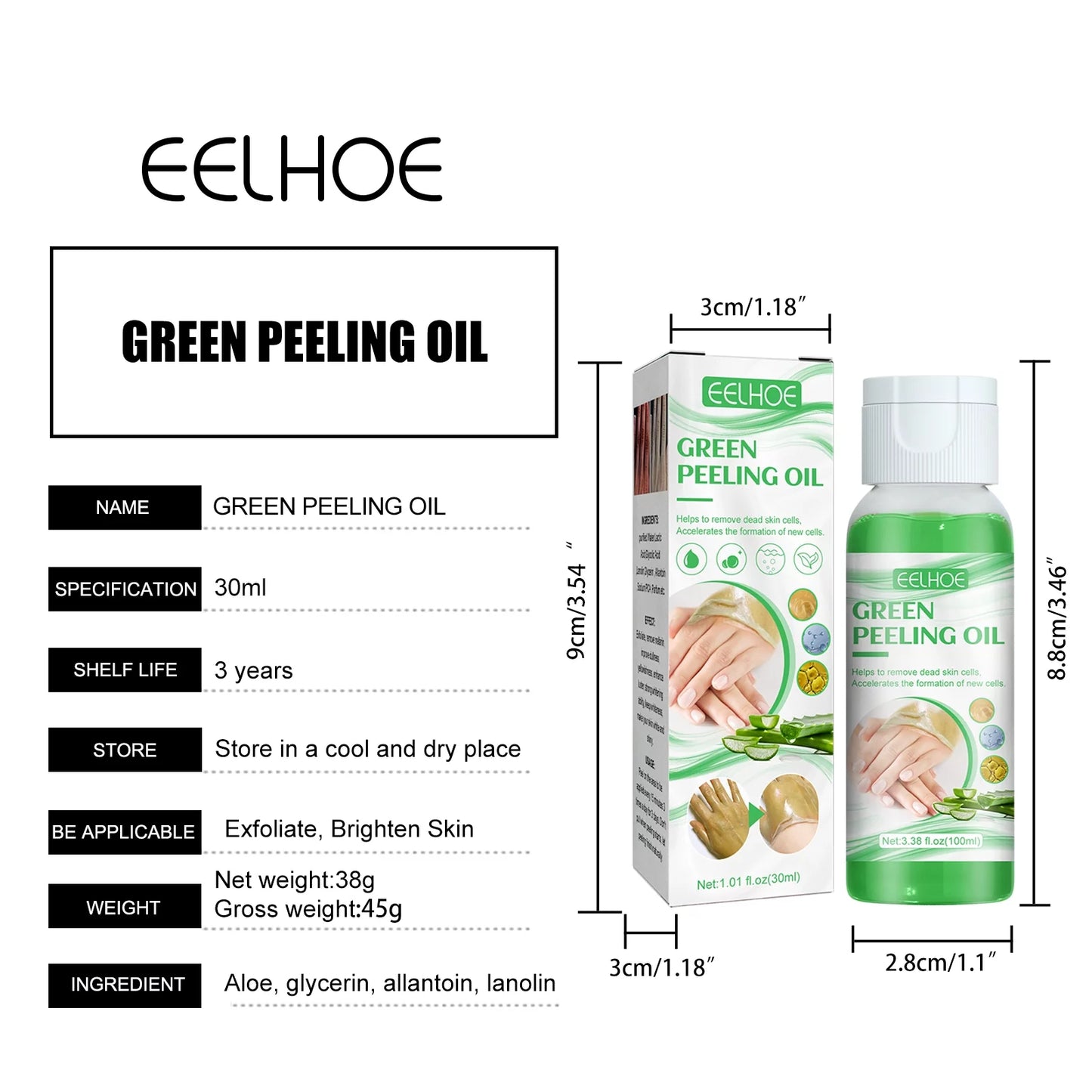 Thai Yellow Facial Peeling Oil Green Whitening Dark Skin Spots Retinol Black Dots Peptide Treatment Skin Flaws