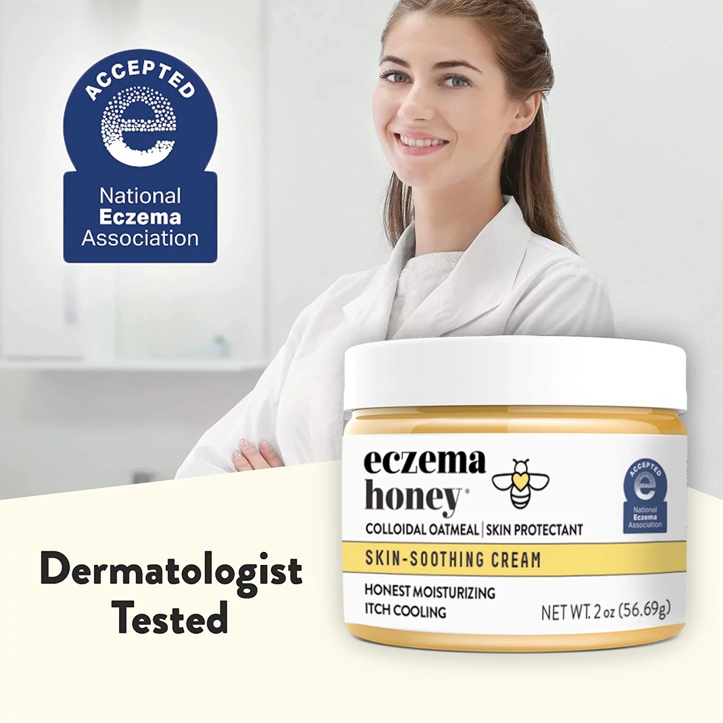 Skin-Soothing & Itch-Cooling Cream for Eczema-Prone Skin, 2 Oz