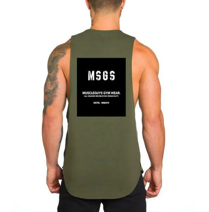 Brand Gym Clothing Mens Fitness Singlet Cotton Bodybuilding Stringer Tank Top Men Sleeveless Shirt Muscle Guys Vest Male