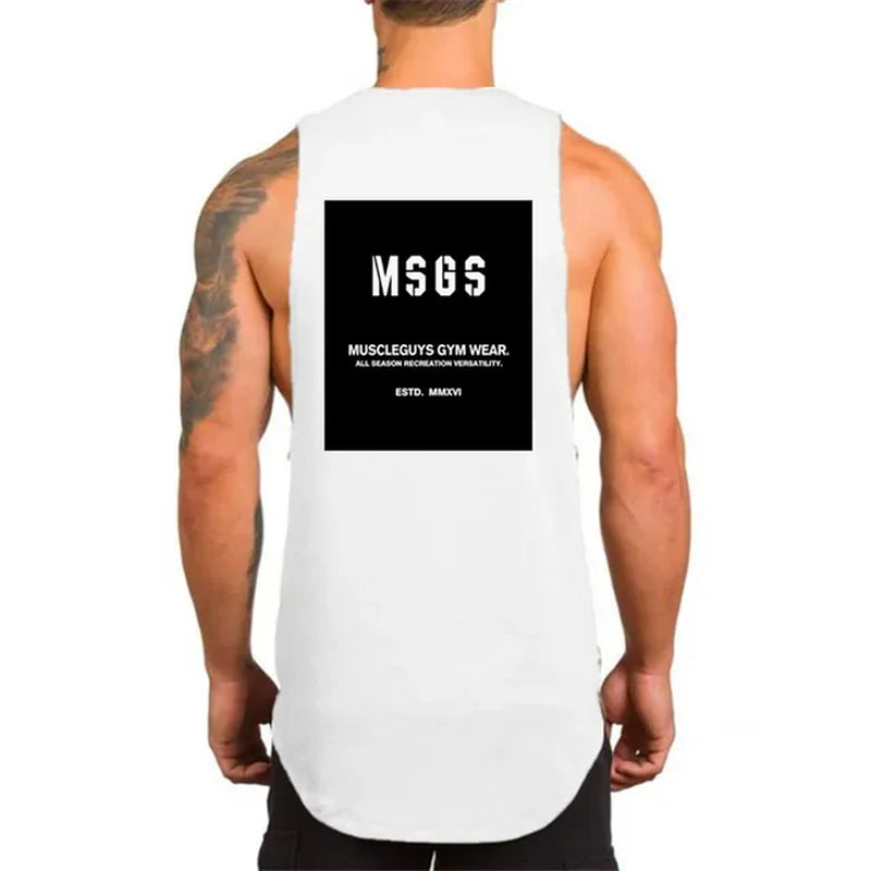 Brand Gym Clothing Mens Fitness Singlet Cotton Bodybuilding Stringer Tank Top Men Sleeveless Shirt Muscle Guys Vest Male