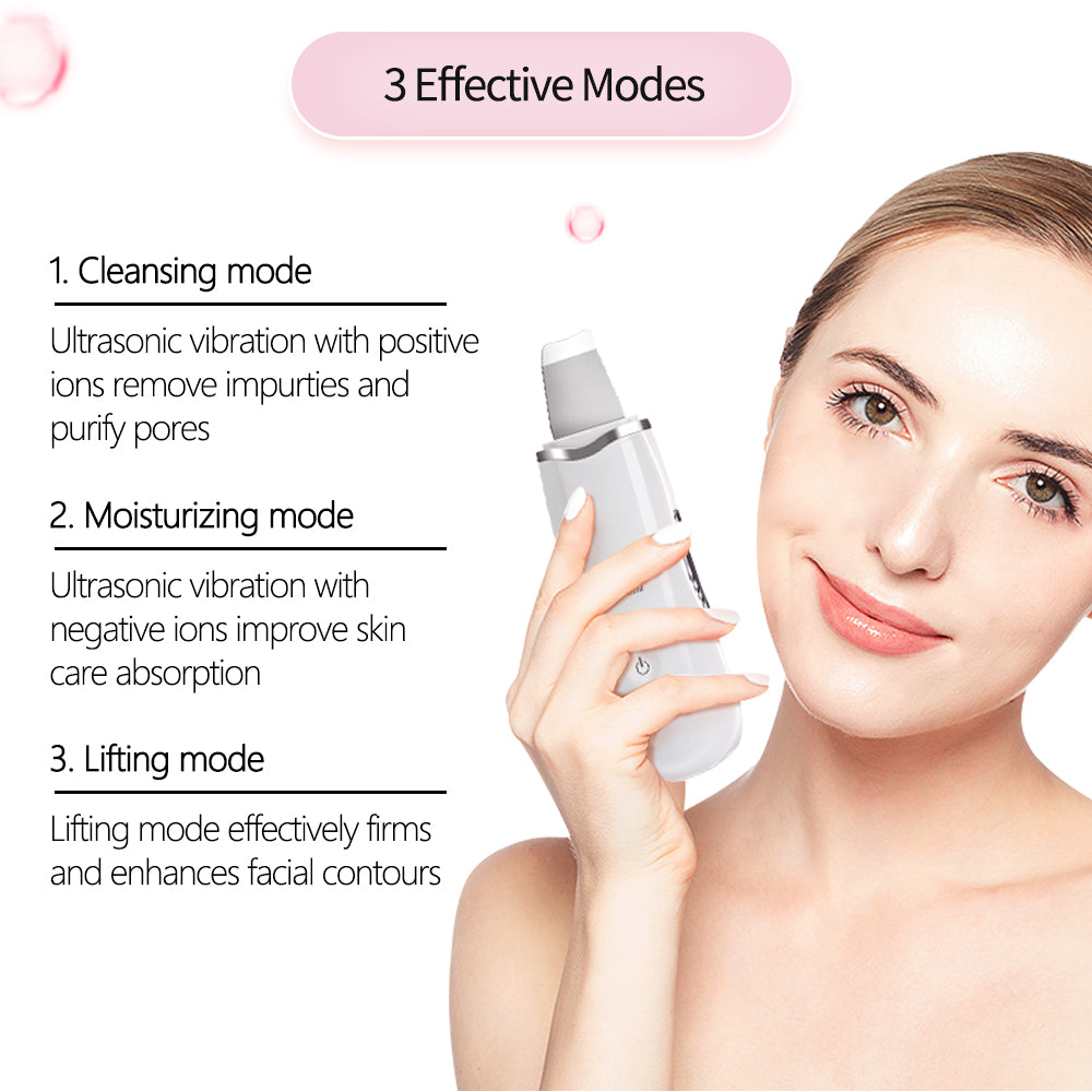 Ultrasonic Face Cleaning Skin Scrubber Facial Cleaner Skin Peeling Blackhead Removal Pore Cleaner Face Scrubber