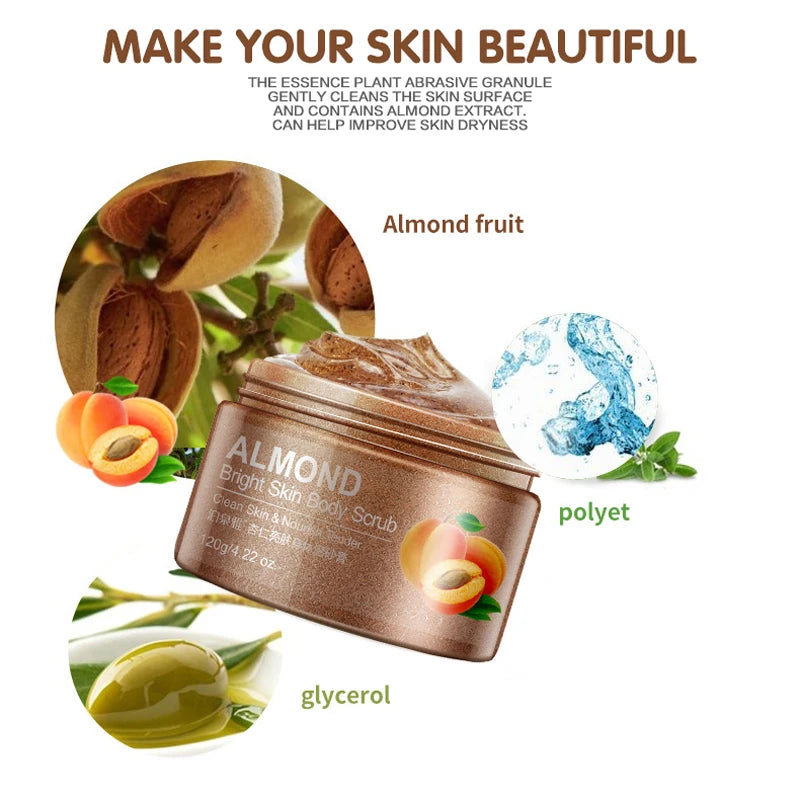 BIOAQUA Almond Skin Facial Scrub Cleansing Face Wash Whitening Cream Scrub Hydrating Exfoliating Korean Skin Care Products