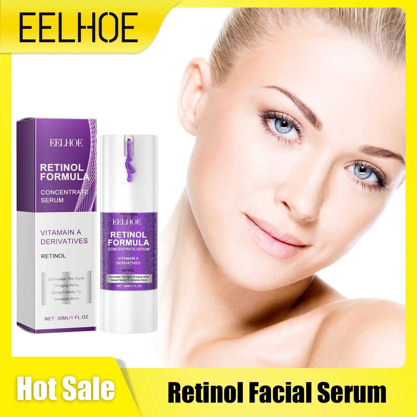 Retinol Face Serum for Skin Glow Nourish Facial Contour Restore Skin Fade Melanin Hyaluronic Acid Lift Facial Skin Care Products