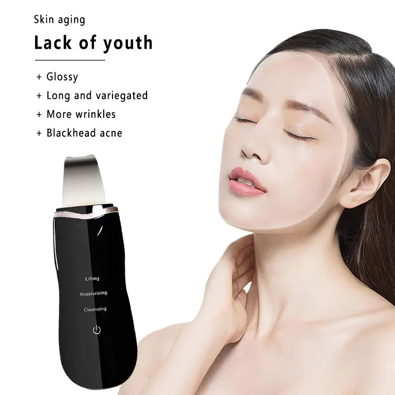 Ultrasonic Face Cleaning Skin Scrubber Facial Skin Peeling Blackhead Removal Pore Cleaner Face Scrubber Removedor De Espinillas