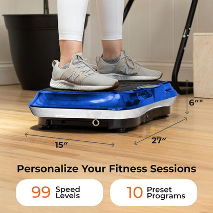 Vibration Plate Exercise Machine - Whole Body Workout Vibration Fitness Platform W/ Loop Bands - Home Training Equipment for Weight Loss & Toning