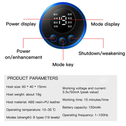 LCD Display EMS Neck Stretcher Electric Massager 8 Mode Cervical Massage Patch Pulse Muscle Stimulator Portable Relief Pain