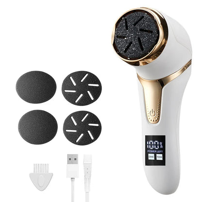 Electric Foot File Rechargeable Waterproof Hard Skin Remover Foot with 3 Rollers Foot Files for Hard Skin and Dead Skin