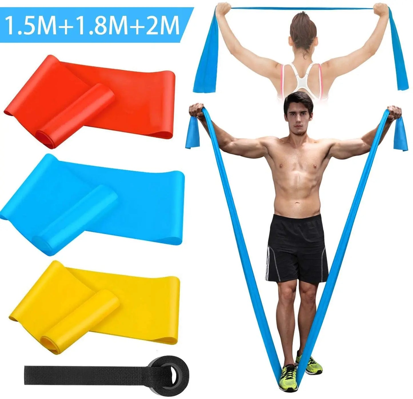 Elastic Fitness Bands 4Pcs Resistance Bands Elastic Fitness Tapes Yoga Pilates Crossfit Stretching Muscular Work Out Equipment